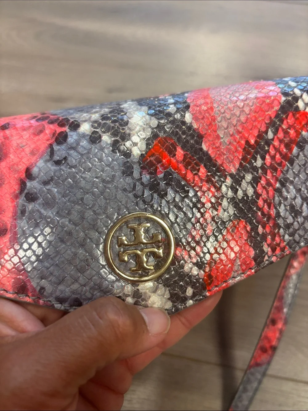 Tory Burch Python Snakeskin-Print Crossbody Bag